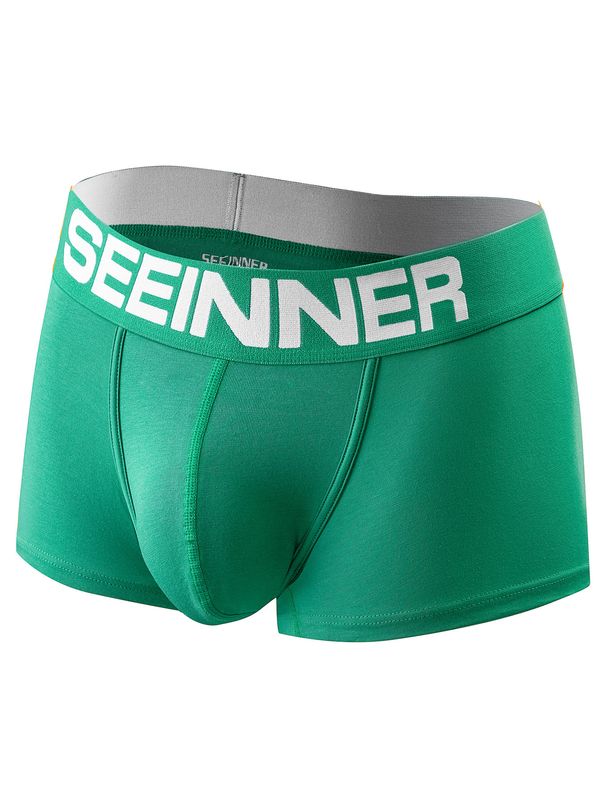 Pulse New Underwear European Size Foreign Trade Cotton U Convex Pouch Solid Color Men's Boxer Briefs_viptrois.com