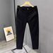 Men's Casual Work Pants - Slim Fit Stretch Cotton Chino Trousers For Spring & Summer, Comfortable Elastic Waist, Breathable & Washable_viptrois.com