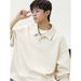 Nordmann Heavy Texture Jacquard Lapel Sweatshirt For Men, Autumn Vintage Loose Old Money Style Long Sleeve Polo Pullover_viptrois.com