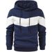 Men's Clothing Men's Color Block Hooded Sweatshirt | Casual Pullover Sportswear | Loose Fit Long Sleeve Zip-Up Hoodie For Spring & Autumn_viptrois.com