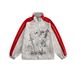 Post-apocalyptic Color Block Vintage Dirty Stand Collar Cardigan Sweatshirt Autumn Winter Men's Street Fashion Tie-dye_viptrois.com