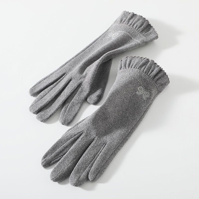 Warm gloves Women's winter fleece and fleece thickened autumn outdoor cycling touch screen cycling gloves_viptrois.com