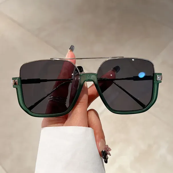 2025 Vintage Übergroße Sonnenbrille Mode Männer Frauen Quadratische Shades Brillen Trendy Ins Beliebte Marke Design UV400 Sonnenbrille_viptrois.com