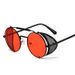 New Metal Frame Classic Steampunk Sunglasses, Round Fashionable And Personalized Flip Over Sunglasses_viptrois.com