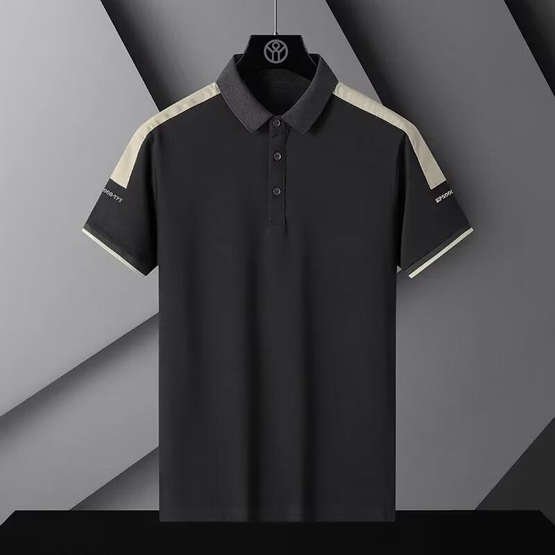 "Men's Slim-Fit Short-Sleeve Polo Shirt – Breathable Cotton Blend, Korean-Inspired Casual Style"_viptrois.com