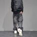 Cross-border Distressed Ripped Jeans For Men, Straight Loose Fit, Slimming, Slightly Flared Wide-leg Pants, Summer_viptrois.com