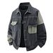 Men's Clothing Spring And Autumn Large Size Patchwork Denim Jacket Men's Long Sleeve Casual Loose Top Douyin Hot Style Fashion Trend Thick Jacket_viptrois.com