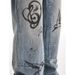 Men's Washed Denim Pants Spring Autumn Swallow New Style Heart Graffiti Print Loose Straight Leg Slightly Elastic_viptrois.com