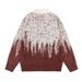 Loose Lazy New Chinese Style Button Gradient Color Knitted Design Stand Collar Sweater Unisex Top_viptrois.com