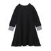 Kids’ Clothing Solid Color Long Sleeved Dress + Solid Color Headscarf Two Piece Children's Clothing Ins_viptrois.com