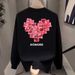 American Design, Neutral Printed Couple Hoodie, Men's Round Neck Trendy Brand, Loose Oversized Casual Black, Spring And_viptrois.com