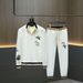 Men's casual fashion sports bee embroidered coat hoodie set_viptrois.com