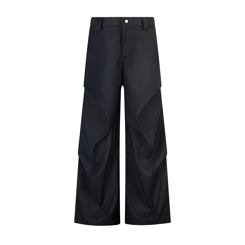 Men's Clothing Drapey Pleated Casual Trousers Men And Women Loose Wide Leg Men And Women Mopping Pants_viptrois.com