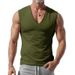 Men's Clothing Men's Loose V Neck Casual Sports Vest Solid Color Summer Simple Fit For Formal & Casual Cotton Vest_viptrois.com
