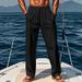 Men's Clothing Autumn Hip Hop Breathable Cotton And Linen Loose Casual Sports Trousers_viptrois.com