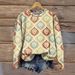 2024 New 3D Hanukkah Pattern Printed Base Autumn Winter Crew Neck Long Sleeve Sweatshirt Women's Top_viptrois.com
