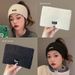 Wide-Band Letter Print Sports Headband – Soft & Stretchy For Men & Women, Workouts, Yoga, And Daily Wear Solid Color Headband_viptrois.com