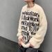 Autumn And Winter Street Loose Sweater Outerwear Style Sweater Letter Knit Sweater_viptrois.com