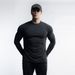 Men's Thermal Long Sleeve T-Shirt For Running & Gym - Breathable Double-Layer Fleece, Round Neck & High Neck, Solid Colors (Black/White/Gray/Khaki)_viptrois.com