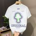 Summer New Printed White Short T-shirt Trendy Brand High-end High Count High-density Combed Cotton Half Sleeved Shirt_viptrois.com