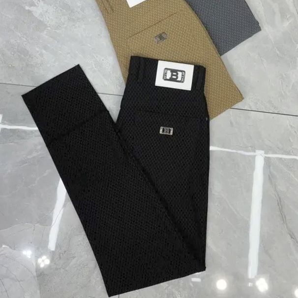 Men's Clothing Light Luxury Business Casual Pants Men's Summer Thin Ice Silk Trousers Trendy Slim Fit Straight Trousers_viptrois.com