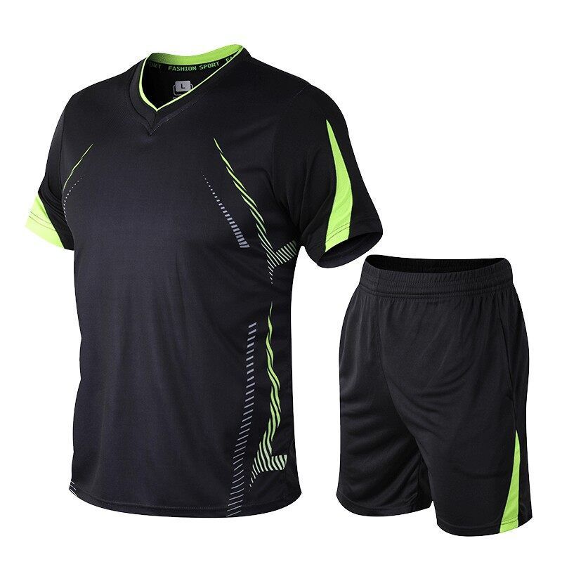 Men's Ice Silk Running Sports Suit - Quick Dry Gym T-Shirt & Shorts Set - Summer Workout Clothes For Jogging, Fitness - Breathable & Lightweight_viptrois.com