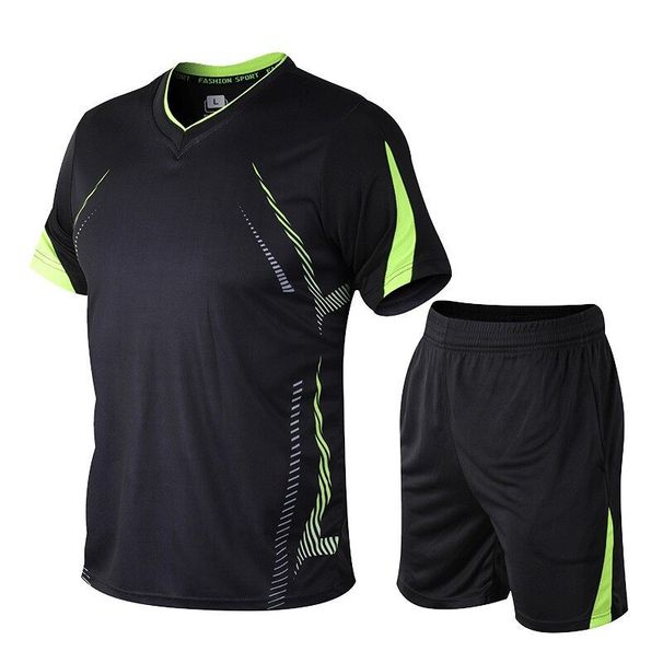 Men's Ice Silk Running Sports Suit - Quick Dry Gym T-Shirt & Shorts Set - Summer Workout Clothes For Jogging, Fitness - Breathable & Lightweight_viptrois.com