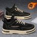 Labor Protection Summer Fleece-Lined Warm Construction Site Cotton Men's Non-Slip Wear-Resistant Work Shoes Mid-Top_viptrois.com