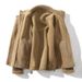 Men's Clothing large size lapel fur and velvet thickened warm stitching color matching jacket_viptrois.com