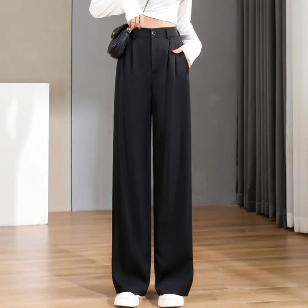 Retro Wide-Leg Pants For Women Vintage-Inspired Linen-Like Trousers With Flowy Silhouette & Multi-Pocket Design ( S-5XL)_viptrois.com