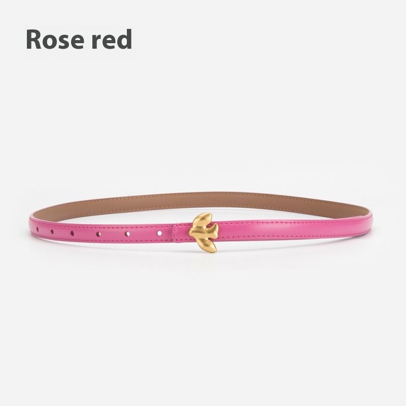 Leather Thin Belt Women's Flower Simple Belt Versatile Decoration Paired With Pants Dresses Belts_viptrois.com
