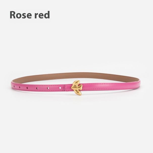 Leather Thin Belt Women's Flower Simple Belt Versatile Decoration Paired With Pants Dresses Belts_viptrois.com