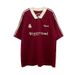 Men's Clothing High Street Retro Embroidery Color Matching V Neck Short Sleeved T Shirt Loose Casual Couple Sports Jersey Half Sleeve Trend_viptrois.com