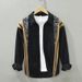 1325 Long Sleeved Shirt For Men's Fashionable Retro Stitching Printed Loose Shirt Top Single Piece Straight_viptrois.com