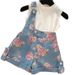 Kids’ Clothing Girls Summer New Suit Sleeveless Top Plus Printed Denim Shorts Two Piece Suit Baby Girl Fashion Suit_viptrois.com