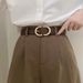 105cm Female Fashion Simple Metal Buckle Belt for Women Black Suit Jeans Clothing Accessories_viptrois.com