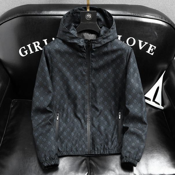 Men's Hooded Jacket Autumn Fashion Cold Proof Polyester Top Standard Thickness Spring Outerwear For Men_viptrois.com