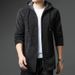 Pure Cross-Border Foreign Trade Mid-Length Trench Coat Knitted Men Autumn Winter Fleece Lined Thickened Cardigan Hooded_viptrois.com