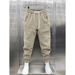 Men's Clothing Casual Pants For Men In Autumn And Winter With Loose Cuffs And Fashionable Hot Stamping Corduroy Sports Sweatpants_viptrois.com