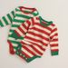 Christmas children's baby children's long sleeve striped festive suit_viptrois.com