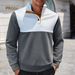 Men's Casual Color Block Polyester Zip-Up Hoodie Lightweight Outdoor Sportswear For All Seasons_viptrois.com