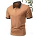 Men’s Clothing New Men's Casual Polo Shirt Chest Pocket Print Lapel Business T Shirt Men's_viptrois.com