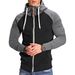 Men's Color Block Raglan Sweatshirt – European Size Loose Fit Hooded Cardigan For Gym & Streetwear (Black, Navy, Burgundy, Gray)_viptrois.com