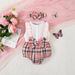 Kids’ Clothing Ins Girls' Sleeveless Stitching Plaid Triangle Romper_viptrois.com