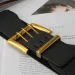 HOT High Quality Retro Elastic Wide Belt Gold Buckle Ladies Fashion Suit Coat Girdle Waist Belts for Women Designer Brand_viptrois.com