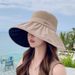 Black rubber breathable fisherman versatile for women in spring and summer, UV resistant sunshade hat, outdoor beach_viptrois.com