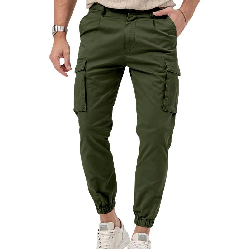 Men's Pants Summer New Daily Work Pants Casual Sports Fashionable Versatile Drawstring Pants_viptrois.com