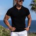 2025d Polo Shirt Men Outdoor Short Sleeve Black Men's Turn-down Collar T-Shirt Summer Sports Comfortable Top_viptrois.com