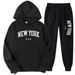 Men's Clothing Unisex Hoodie & Jogger Set – Trendy Letter Print, Fleece-Lined, Oversized Fit For Men & Women | NYC Streetwear Inspired_viptrois.com