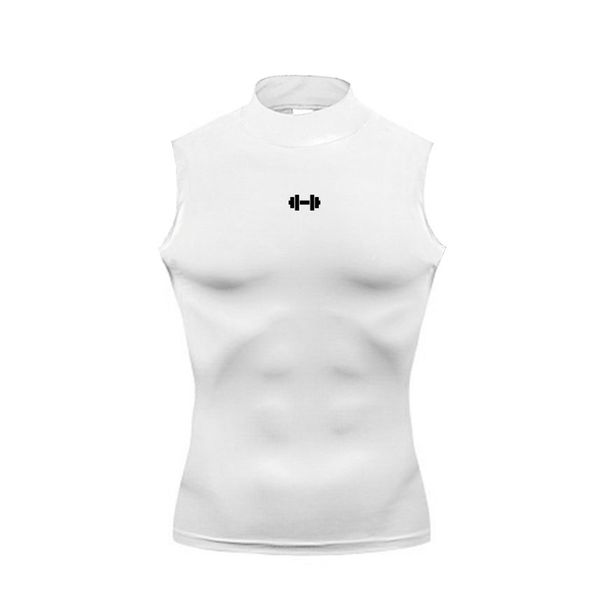 European And American Muscle Men's Dumbbells Summer Tight Sports Sleeveless T-shirt Bodybuilding Fitness Basketball Vest Super Elastic Quick Drying_viptrois.com